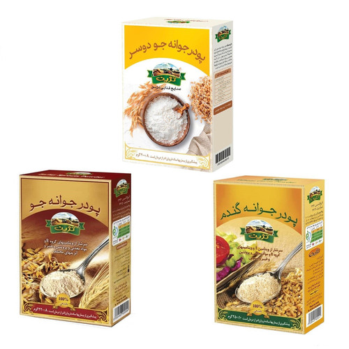 پودر جوانه غلات جو جودوسر و گندم تژین - 670 گرم مجموعه 3 عددی